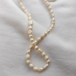 Vintage Faux Freshwater Pearl 17" Necklace /  Fantasy Pearls w/ Barrel Clasp